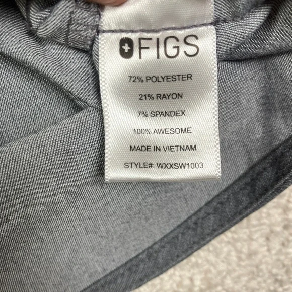 FIGS Technical Collection Scrubs Set Women XXS Top S Pants Graphite Grey Heather - Picture 4 of 15
